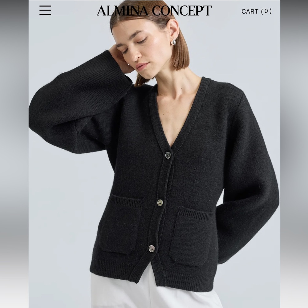 Almina Concept Women's Black Cardigan Sweater Small NWT